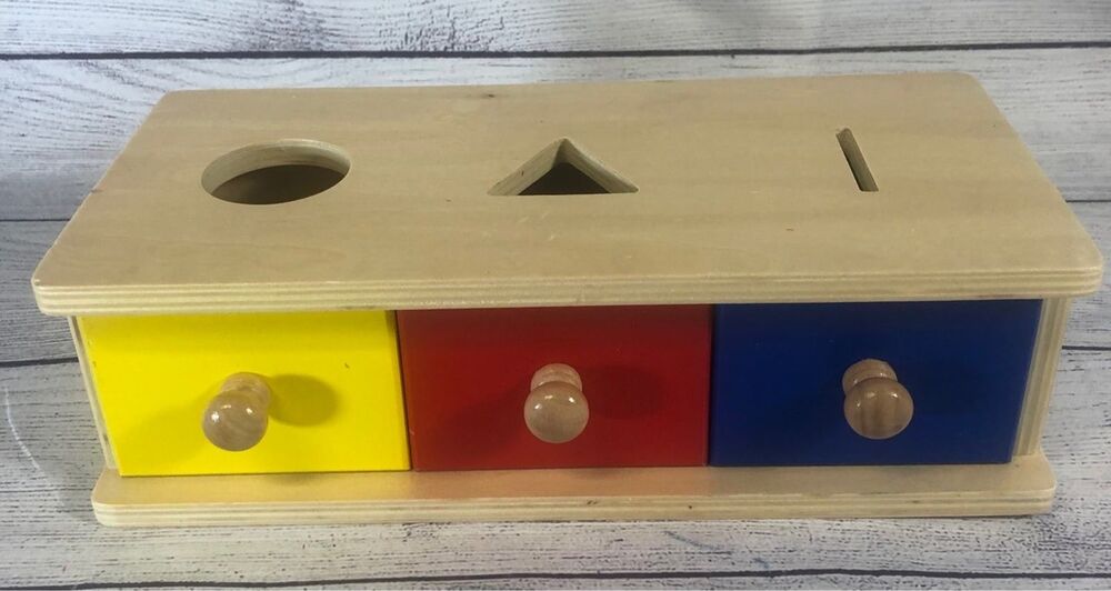 Wooden Montessori Style Box With Bins